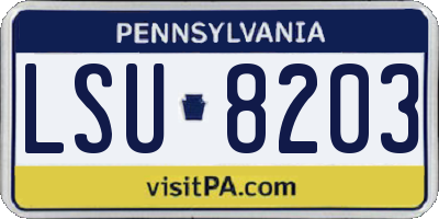 PA license plate LSU8203