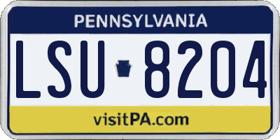 PA license plate LSU8204