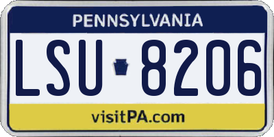 PA license plate LSU8206