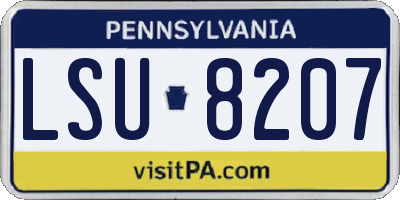 PA license plate LSU8207