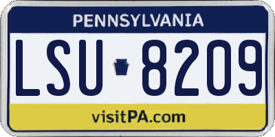 PA license plate LSU8209