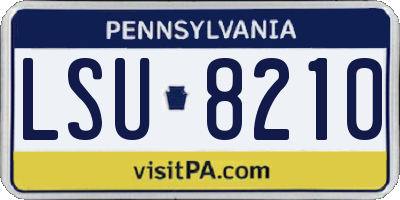 PA license plate LSU8210
