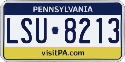 PA license plate LSU8213