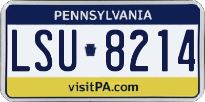 PA license plate LSU8214