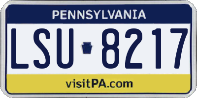 PA license plate LSU8217