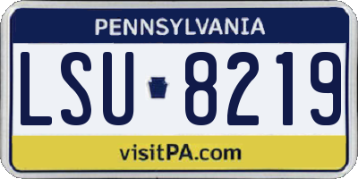 PA license plate LSU8219