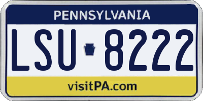 PA license plate LSU8222