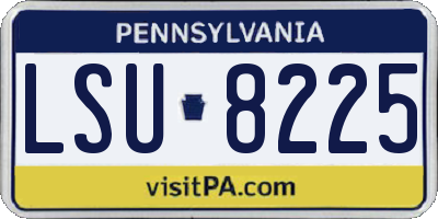 PA license plate LSU8225