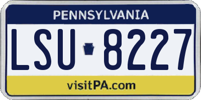 PA license plate LSU8227