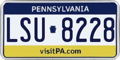 PA license plate LSU8228