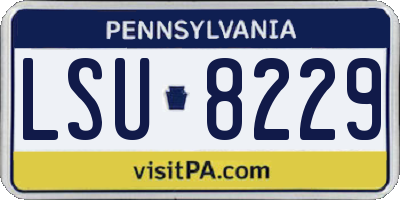 PA license plate LSU8229