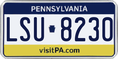 PA license plate LSU8230