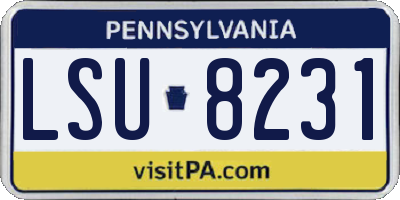 PA license plate LSU8231