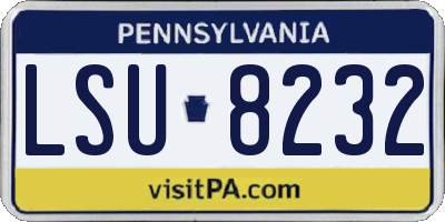 PA license plate LSU8232