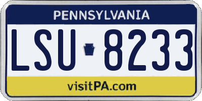 PA license plate LSU8233