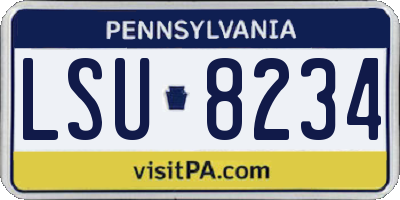 PA license plate LSU8234