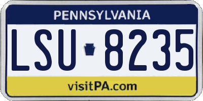 PA license plate LSU8235