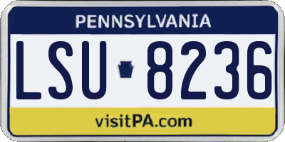 PA license plate LSU8236