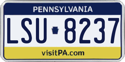PA license plate LSU8237