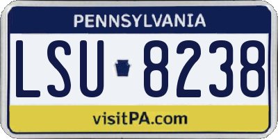 PA license plate LSU8238