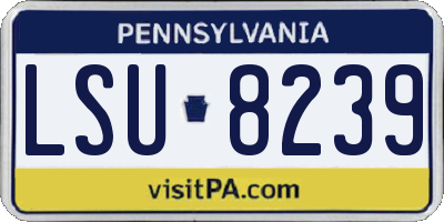 PA license plate LSU8239