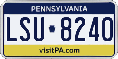 PA license plate LSU8240