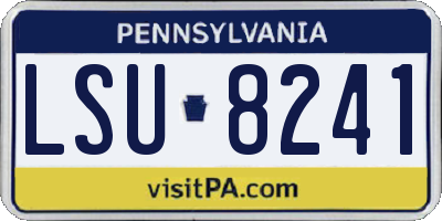 PA license plate LSU8241
