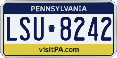 PA license plate LSU8242