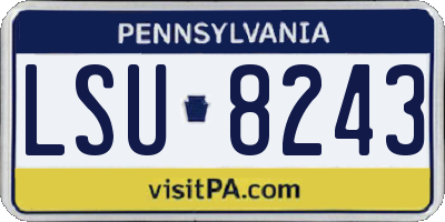PA license plate LSU8243