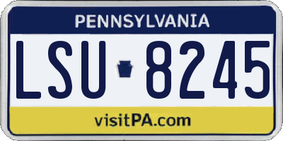 PA license plate LSU8245