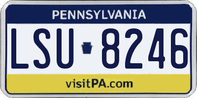 PA license plate LSU8246