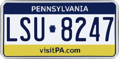PA license plate LSU8247