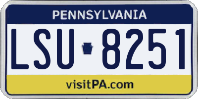 PA license plate LSU8251