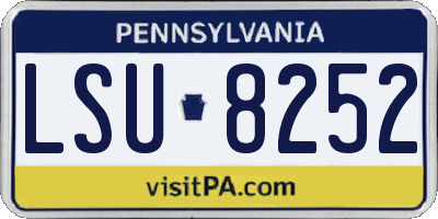 PA license plate LSU8252