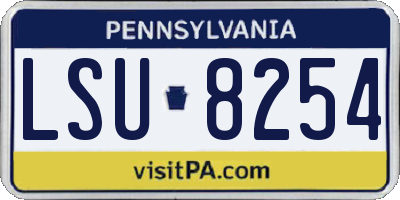 PA license plate LSU8254