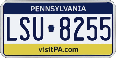 PA license plate LSU8255