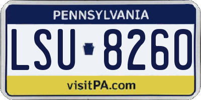 PA license plate LSU8260