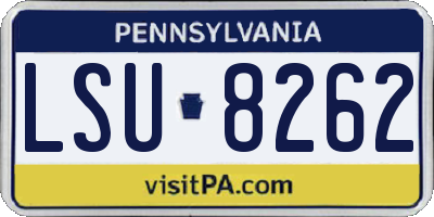 PA license plate LSU8262