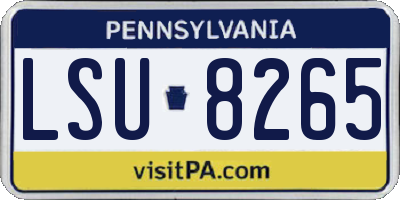 PA license plate LSU8265