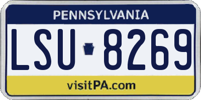 PA license plate LSU8269