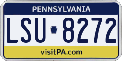 PA license plate LSU8272