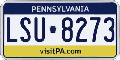 PA license plate LSU8273
