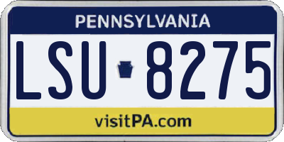 PA license plate LSU8275