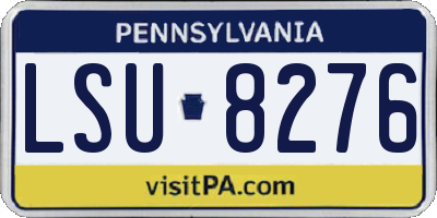 PA license plate LSU8276