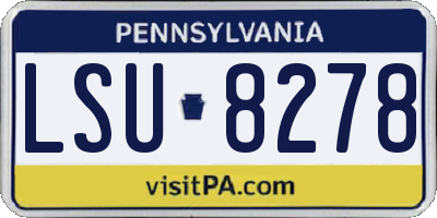 PA license plate LSU8278