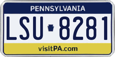 PA license plate LSU8281