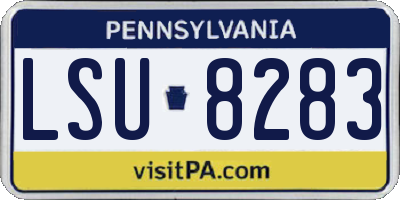 PA license plate LSU8283