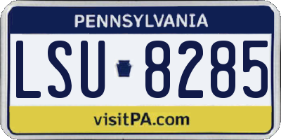 PA license plate LSU8285