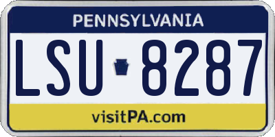 PA license plate LSU8287