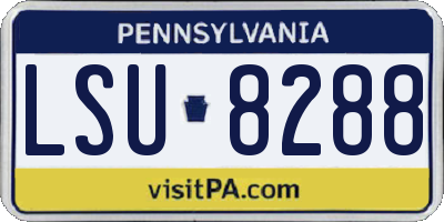 PA license plate LSU8288
